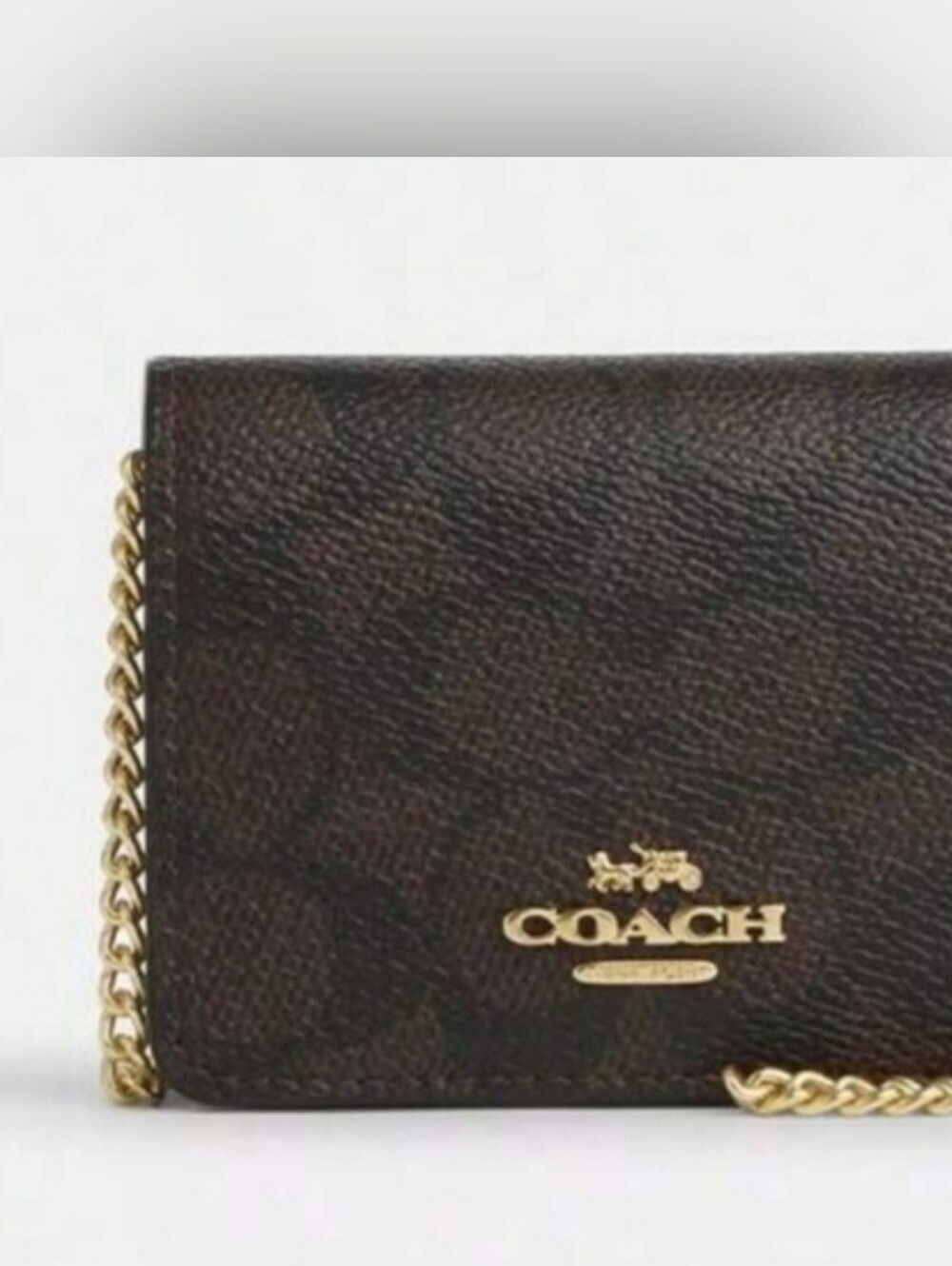 COACH Mini Wallet On A ChainIn Signature Jacquard - Picture 2 of 12